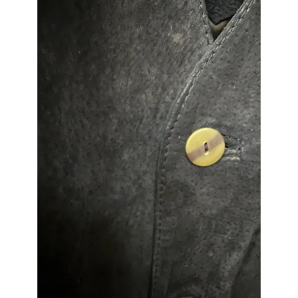 Ron Chereskin Mens Suede Leather Vest Black Size S Lined Rodeo Western‎ Cowboy